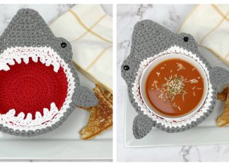 Shark Soup Bowl Cozy Free Crochet Pattern