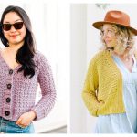 Easy Cropped Cardigan Free Crochet Patterns