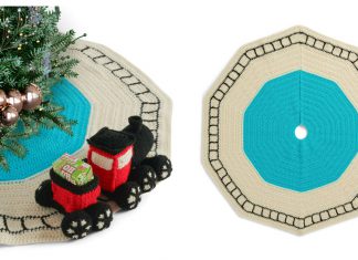 Train Track Tree Skirt Set Free Crochet Pattern