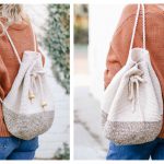 Voyager Bucket Drawstring Backpack Free Crochet Pattern