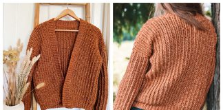 Brioche Style Fall Cardigan Free Crochet Pattern