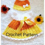 Candy Corn Baby Dress Halloween Costume Crochet Pattern