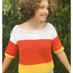 Candy Corn Sweater Free Crochet Pattern and Video Tutorial