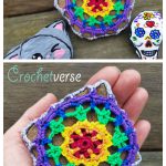Rainbow Mandala Rock Free Crochet Pattern