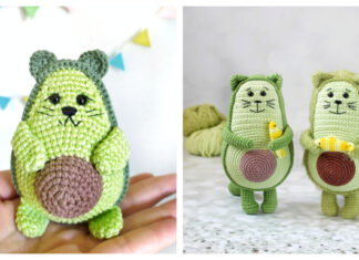 Avocado Cat Amigurumi Crochet Patterns