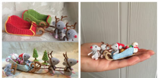 Christmas Mice and Santa’s Sleigh Free Crochet Pattern