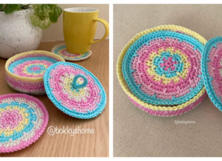 Cotton Candy Coaster Set Free Crochet Pattern