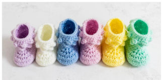 Easy Bobble Baby Bootie Free Crochet Pattern and Video Tutorial