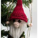 Gnome on a Swing Ornament Free Crochet Pattern