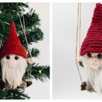 Gnome on a Swing Ornament Free Crochet Pattern f
