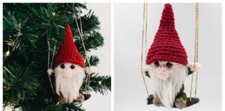 Gnome on a Swing Ornament Free Crochet Pattern