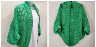 Greenbay Cocoon Shrug Free Crochet Pattern and Video Tutorial