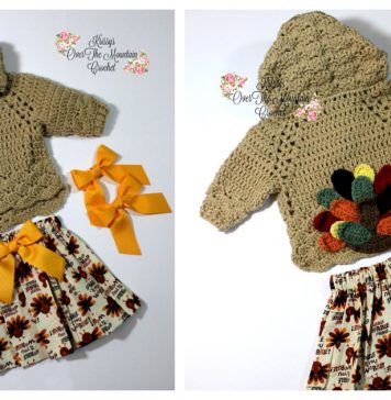 Turkey Tail Baby Sweater Free Crochet Pattern
