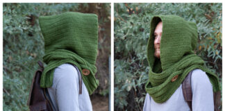 Wanderer's Hooded Scarf Free Crochet Pattern and Video Tutorial