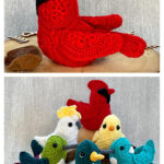African Flower Cardinal Bird Amigurumi Crochet Pattern