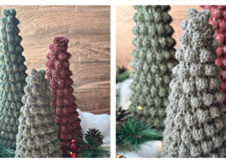 Bobble Christmas Trees Free Crochet Pattern