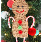 Candy Cane Gingerbread Man Ornament Free Crochet Pattern and Video Tutorial
