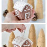 Gingerbread House Ornament Free Crochet Pattern