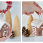 Gingerbread House Ornament Free Crochet Pattern