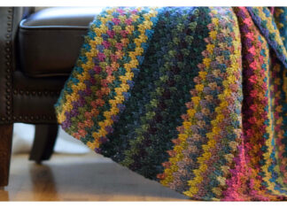 Granny Spike Mountain Throw Free Crochet Pattern