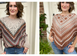 Granny Square Poncho Swoncho Free Crochet Pattern and Video Tutorial