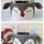 Reindeer Basket Free Crochet Pattern