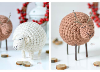 Sheep and Reindeer Ornaments Free Crochet Pattern