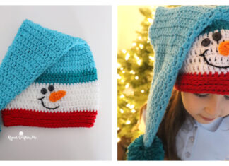 Snowman Santa Style Hat Free Crochet Pattern