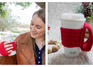 Happy Hand Cup Cozy Free Crochet Pattern and Video Tutorial