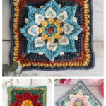 Lotus Flower Granny Square Free Crochet Pattern