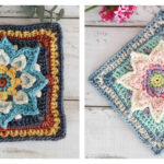 Lotus Flower Granny Square Free Crochet Pattern
