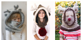 Reindeer Hooded Cowl Crochet Patterns