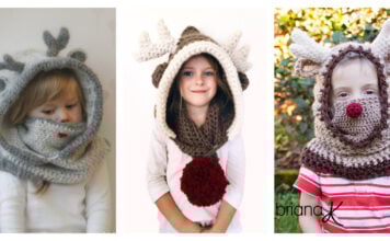 Reindeer Hooded Cowl Crochet Patterns