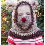 Reindeer Hooded Cowl Free Crochet Pattern