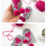 Baby Heart Mittens Free Crochet Pattern