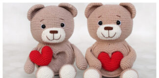 Bear with Heart Amigurumi Crochet Pattern