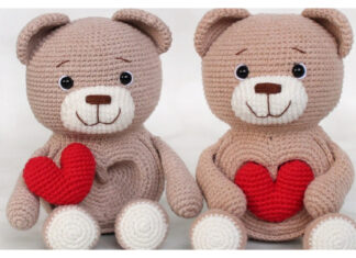 Bear with Heart Amigurumi Crochet Pattern