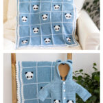 Panda Squares Baby Blanket Free Crochet Pattern and Video Tutorial
