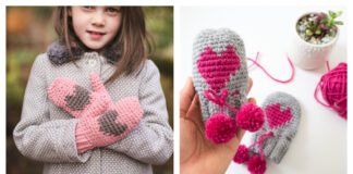 Sweetheart Mittens Crochet Patterns