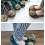 Velvet Ballet Pom Pom Slippers Crochet Pattern