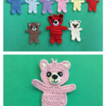 Child Teddy Bear Applique Free Crochet Pattern and Video Tutorial