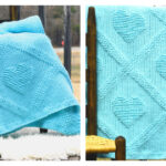 Diamond Hearts Throw Free Crochet Pattern