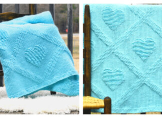 Diamond Hearts Throw Free Crochet Pattern