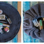Flat-Lay Drawstring Bag Free Crochet Pattern