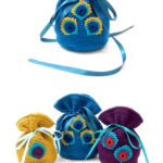 Gift Pouch with Peacock Feathers Free Crochet Pattern