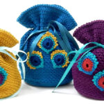 Gift Pouch with Peacock Feathers Free Crochet Pattern