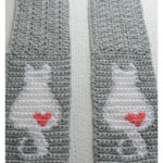 Cats and Hearts Scarf Crochet Pattern