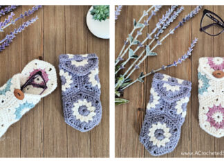 Hexagon Motif Eyeglass Case Free Crochet Pattern