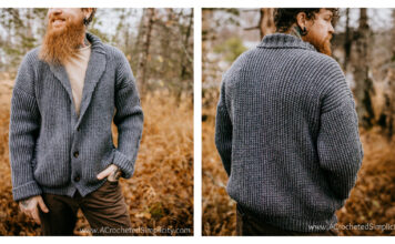 Men's Shawl Collar Cardigan Free Crochet Pattern