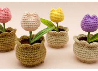 Mini Tulip Pot Amigurumi Free Crochet Pattern